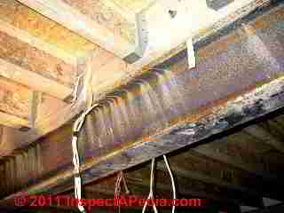 Wood I Joist in preparation for use in floor or roofing © Daniel Friedman at InspectApedia.com